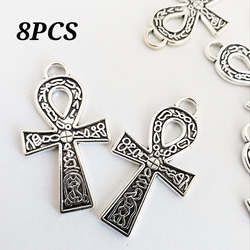 8個 十字架 アンク エジプト十字 シンボル パーツ チャーム/宗教