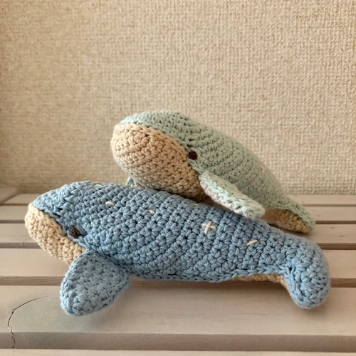 クジラさん 水色 あみぐるみ あみぐるみ koyagi 通販 16791017｜Creema