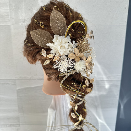 美品  ゴールド系髪飾りセット 成人式髪飾り 結婚式髪飾り 和装髪飾り 小物