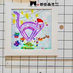 クリスマスプリントイラスト 『てっぺんに立つ傷弓の猫』シリーズ 4枚目の画像