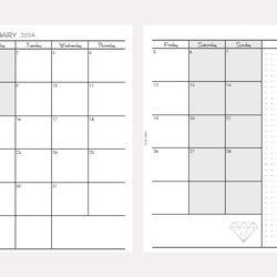 【バイブル/A5】2024 マンスリー　Ver.4　見開き1ヶ月　手帳リフィル 1枚目の画像