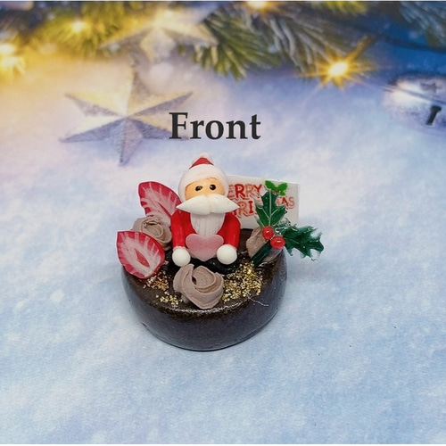 チョコレートサンタのクリスマスケーキ ミニチュアケーキ その他置物