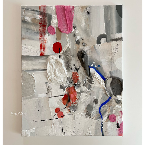 【原画】現代アート/キャンバス/絵画/インテリア/アート/モダン 原画LL・modern・ニュートラルピンク /モダンアート