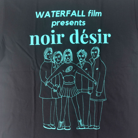 架空の フランス映画『Noir Desir ノワール・デジール』Tシャツ  ブラック　XLサイズ　WATERFALL 3枚目の画像