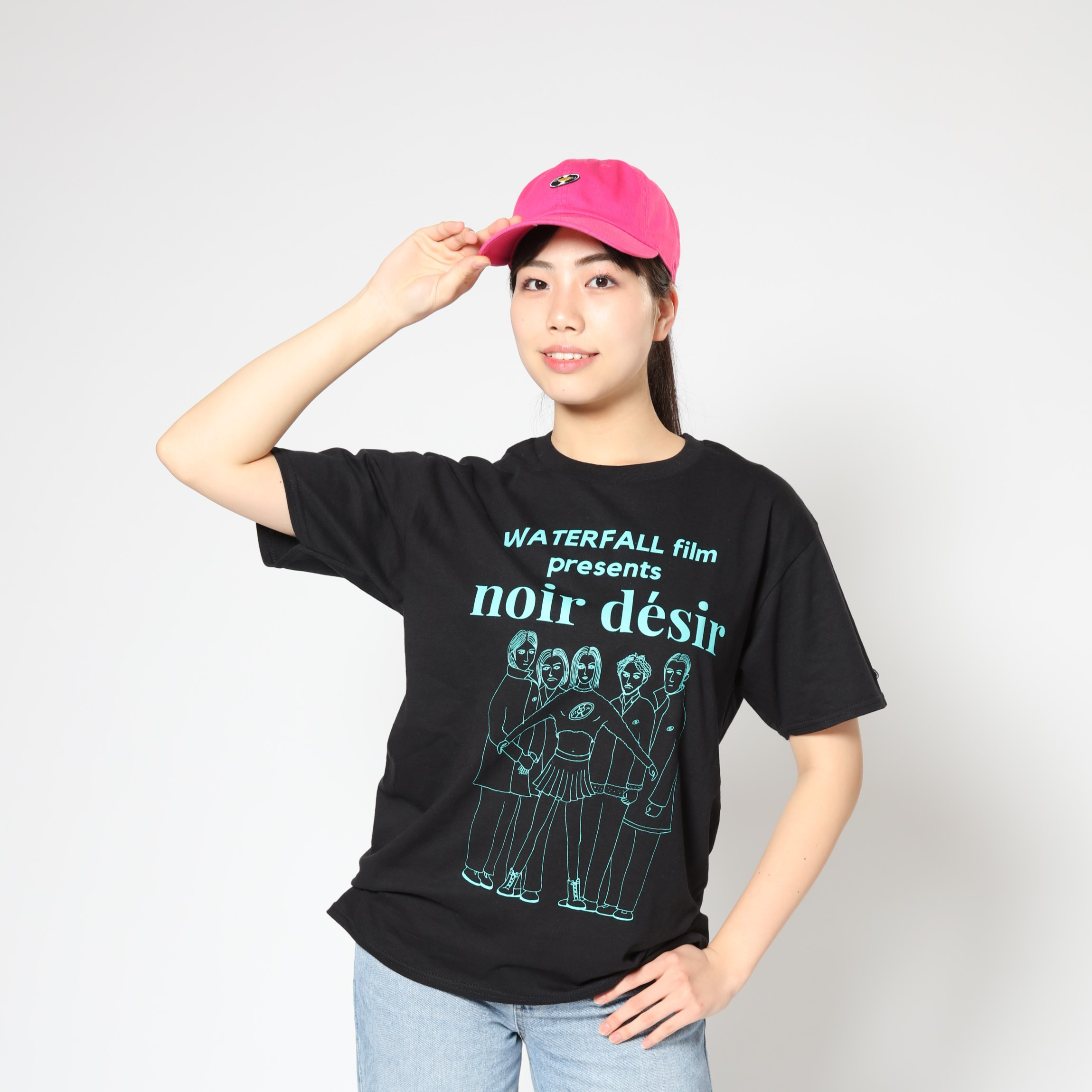 架空の フランス映画『Noir Desir ノワール・デジール』Tシャツ  ブラック　Sサイズ　WATERFALL