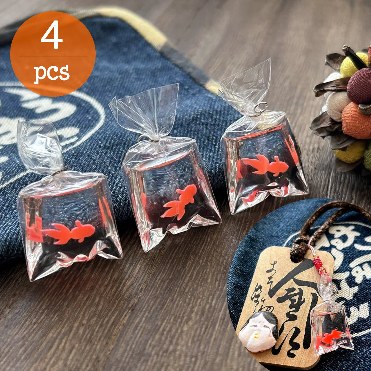 金魚・おはじき♡チャーム，6点set，ハンドメイド・アクセサリー 金魚・おはじき♡チャーム，6点set，ハンドメイド・アクセサリー