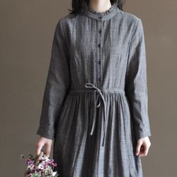 New秋色 100％コットンワンピース .綿ドレス　S-XL 1枚目の画像