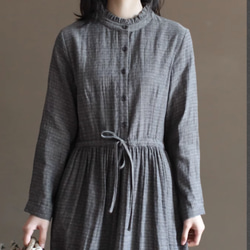 New秋色 100％コットンワンピース .綿ドレス　S-XL 7枚目の画像