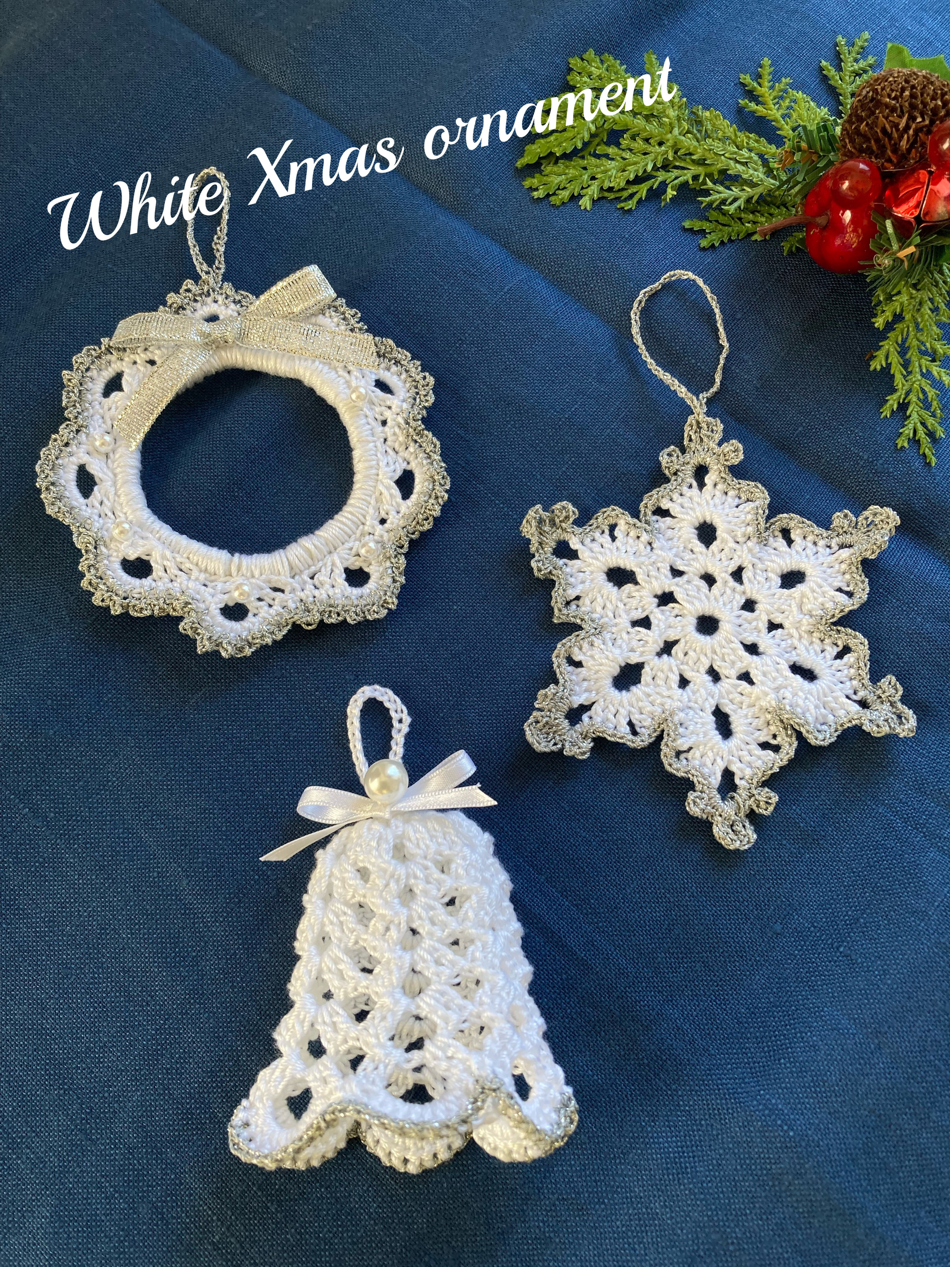 未使用☆レース編みオーナメントモビール 未使用☆レース編みオーナメントモビール