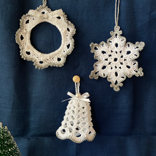 レース編みのクリスマスオーナメント ＊受注製作＊ その他インテリア