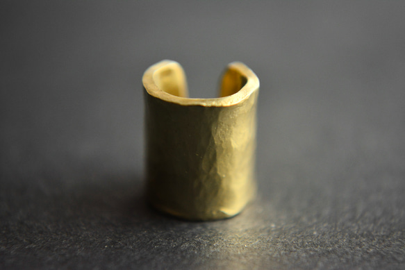 耳夾 10mm 錘打黃銅 金黃銅 第4張的照片