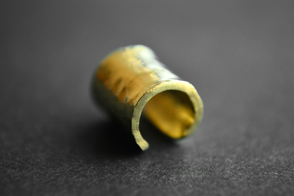 耳夾 10mm 錘打黃銅 金黃銅 第5張的照片