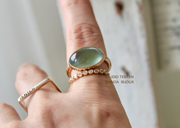 K10[人魚のmoss aquamarine]ring モスアクアマリン 1枚目の画像