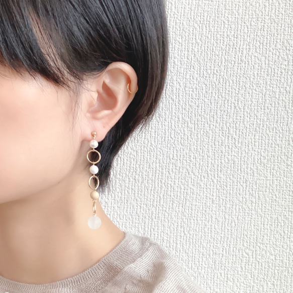 LONG EARRING:「Snow」fog 7枚目の画像