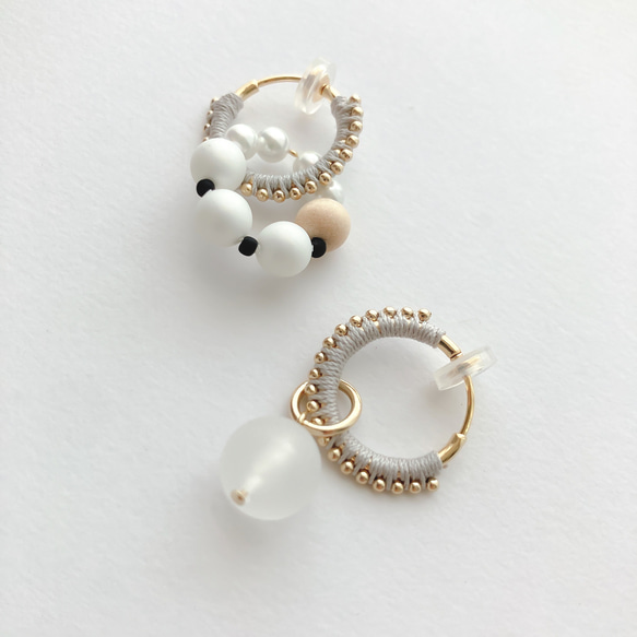 HOOP EARRING:「Snow」fog 2way 2枚目の画像