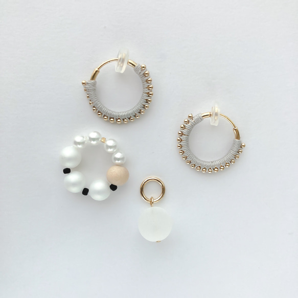 HOOP EARRING:「Snow」fog 2way 3枚目の画像