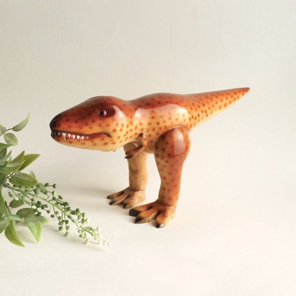 ティラノサウルス（ 木 恐竜 置物 Tyrannosaurus / Dinosaur / wood / animal ) 1枚目の画像