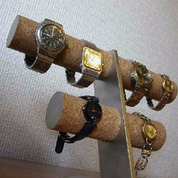 クリスマス　腕時計スタンド　6本掛け腕時計スタンド丸トレイバージョン 4枚目の画像