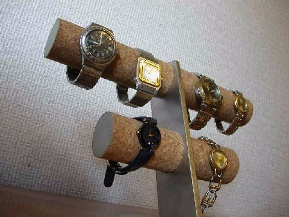 クリスマス　腕時計スタンド　6本掛け腕時計スタンド丸トレイバージョン 4枚目の画像