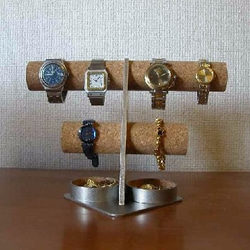 クリスマス　腕時計スタンド　6本掛け腕時計スタンド丸トレイバージョン 2枚目の画像