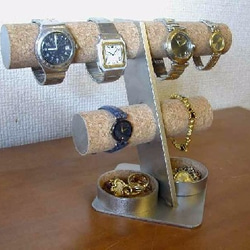 クリスマス　腕時計スタンド　6本掛け腕時計スタンド丸トレイバージョン 3枚目の画像