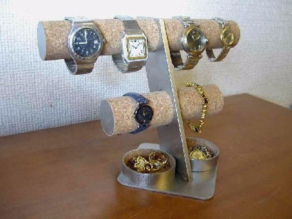 クリスマス　腕時計スタンド　6本掛け腕時計スタンド丸トレイバージョン 3枚目の画像