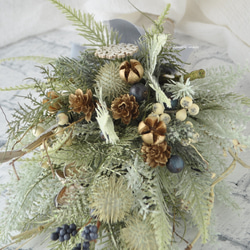csw2 snowflake　雪の結晶と実もの　スワッグ ：冬　秋　木の実　クリスマス　 7枚目の画像