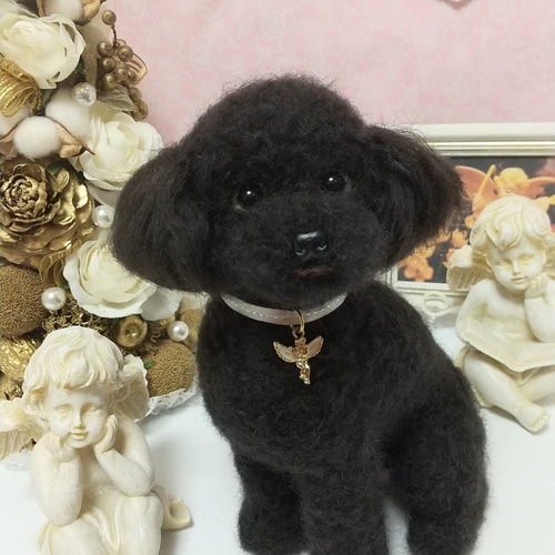 売れ筋アイテムラン 羊毛フェルト トイプードル ブラック トイプードルドール トイ 羊毛フェルト
