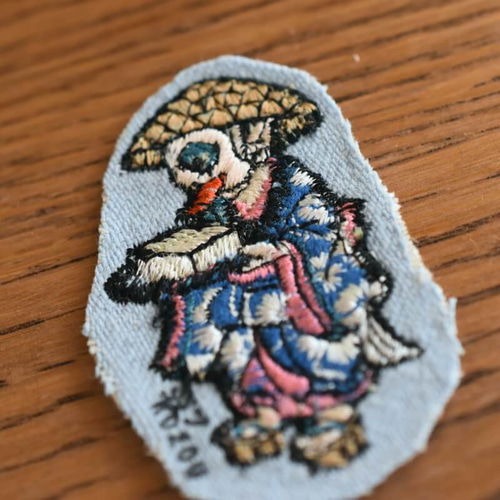 刺繍のあっぷりけ[たべる？豆腐小僧]浮世絵の妖怪 ワッペン