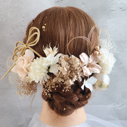 ホワイト ゴールド 成人式振袖髪飾り 卒業式 袴 成人式 髪飾り