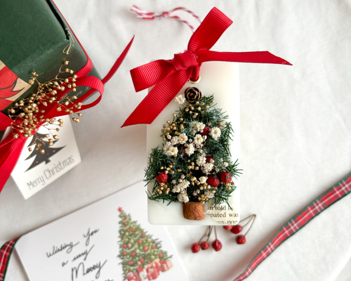 2311-39 タッセルスクエアサシェ 香り袋  クリスマスツリー もみの木 雪 2311-39 タッセルスクエアサシェ 香り袋 クリスマスツリー もみ