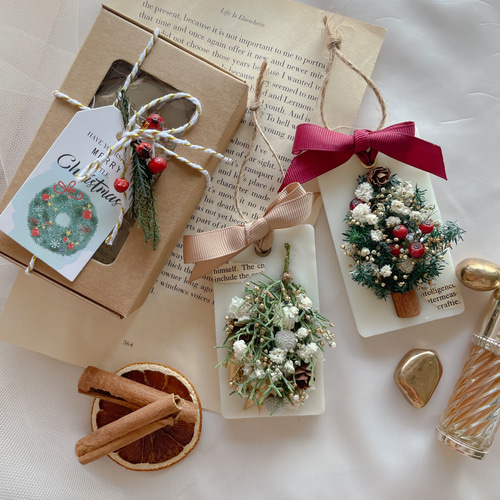 クリスマスギフト♫ アロマワックスサシェ / ヒイラギとブルーアイスの