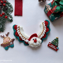 猫&犬&用襟型ペット☃サンタクロースのあごひげ可愛い首輪☆Creema限定クリスマス 4枚目の画像