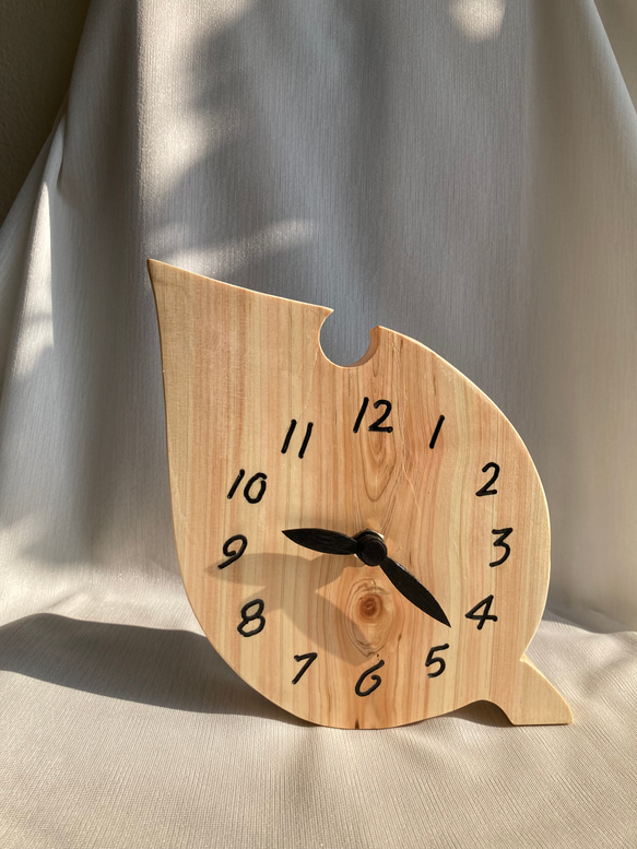 木製(ヒノキ)　置き時計　掛け時計 2枚目の画像