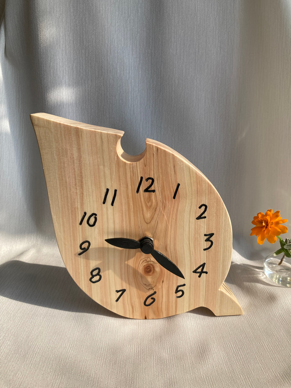 木製(ヒノキ)　置き時計　掛け時計 1枚目の画像