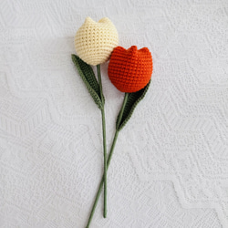 4本　チューリップ　かぎ針編み　枯れない花　ブーケ　編みぐる 3枚目の画像