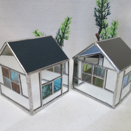 オブジェ ステンドグラス 家 おうち LEDライトホルダー おしゃれ