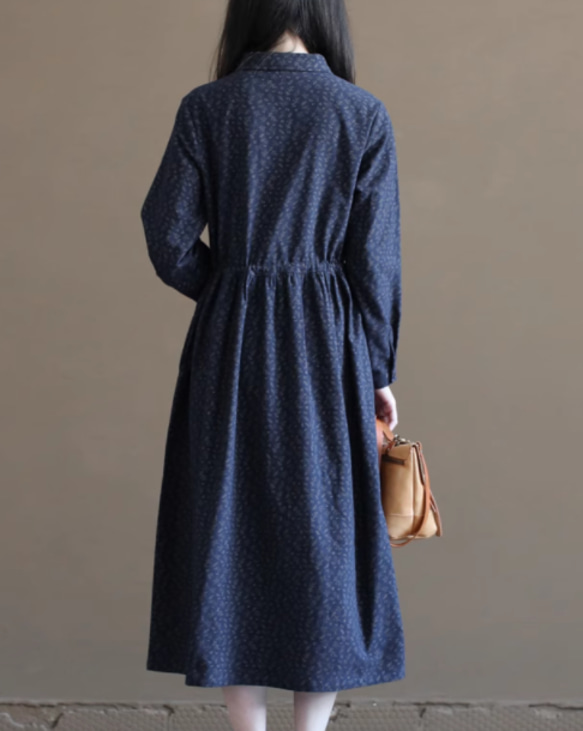 New秋色 100％コットンワンピース .綿ドレス　ｓ-XL 8枚目の画像