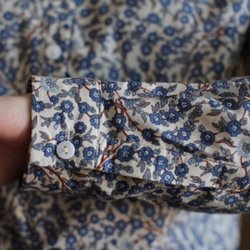 秋色、コットンシャツ　100％綿. ブラウス　S-XL　ブルー 9枚目の画像