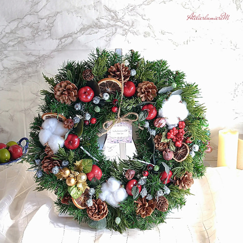 セール(SALE)開催中！ファッション通販 早割】喜び溢れるクリスマスリース♡ フレッシュクリスマス2024 フラワー・リース