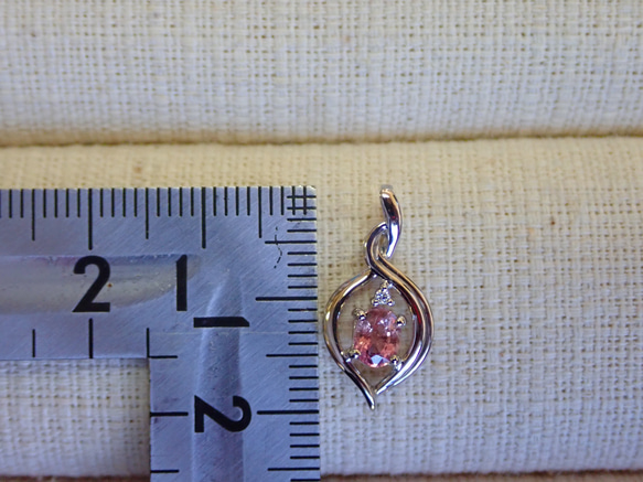 ピンクサファイア（ソーティング付き）炎　ペンダントトップ　プラチナ９００（ｐｄ）　ダイヤモンド入り 16枚目の画像