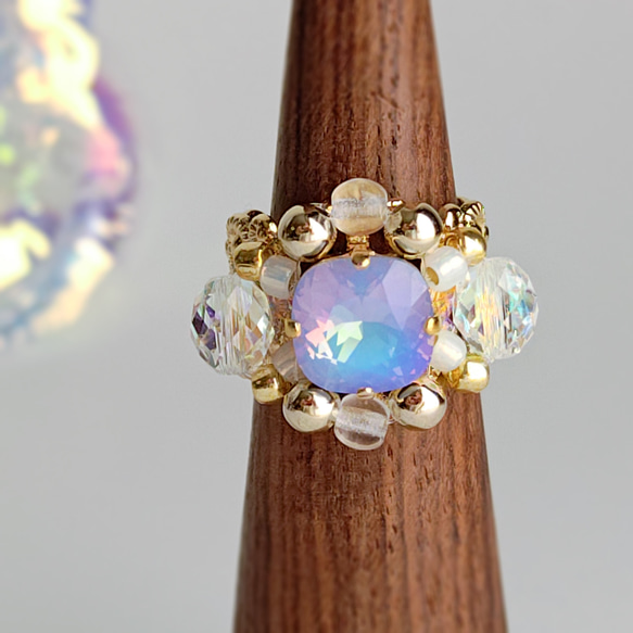 高品質水晶 x 串珠針織仿古戒指 | 限量顏色 WO Vitral Light | Claroli Princess Chris 第1張的照片