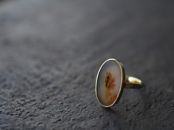 dendritic agate brass ring (teriha) 10枚目の画像