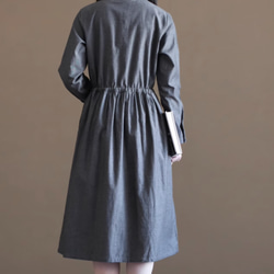 New秋色 麻綿ワンピース .ドレス　ウエストワンピース　ｓ-XL 5枚目の画像