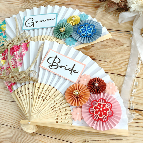 扇子プロップス ウェディング フォト アイテム 前撮り Bride Groom