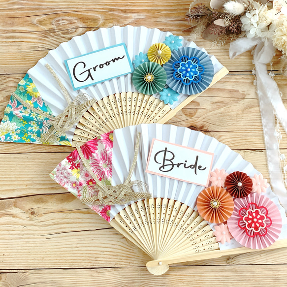 扇子プロップス ウェディング フォト アイテム 前撮り Bride Groom 