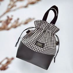 アネモネ柄 ショルダーバッグ 巾着バッグ レザー 2way 長財布 大人