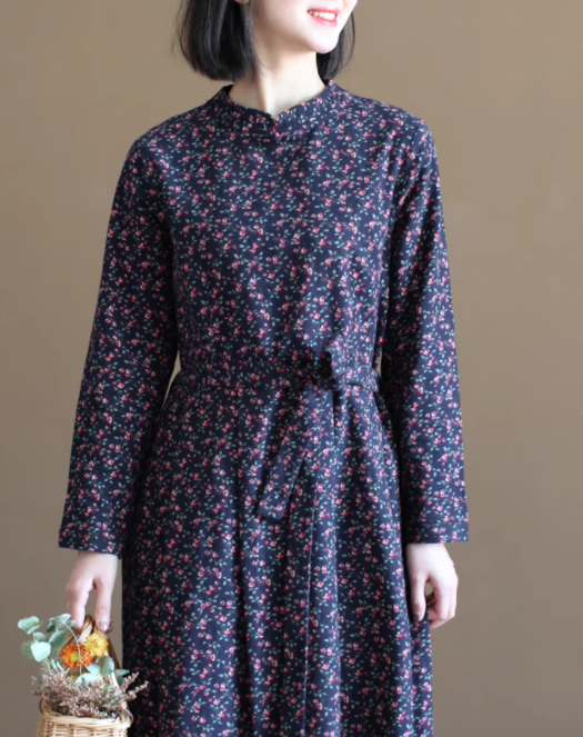 New秋色 100％綿ワンピース .ドレス　ウエストワンピース　ｓ-XL