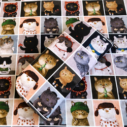 美國棉"貓畫像"-長夾/皮夾/零錢包/禮物 第4張的照片