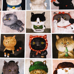 アメリカンコットン「Cat Portrait」ショートクリップ/財布/小銭入れ/ギフト 8枚目の画像